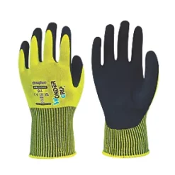Wonder Grip WG-310HY Comfort Protective Work Gloves High-Viz Yellow / Black Large