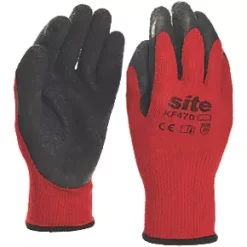 Site 470 Latex Gripper Gloves Red / Black Large