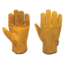 Stanley Split Cowhide Leather Driver Gloves Brown Large