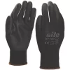 Site 120 PU Palm Dip Gloves Black Large -Work Gloves Sales 458FR P