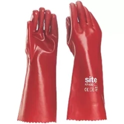 Site 400 PVC 16" Gauntlets Red Large