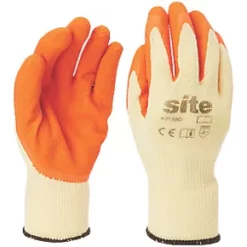 Site 380 Latex Builders Gloves Orange / Yellow Large