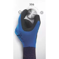 Showa 306 Gloves Blue/Black X Large -Work Gloves Sales 6387C A4