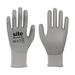 Site ST105 PU Palm Touchscreen Gloves Grey Large