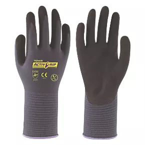 Towa ActivGrip Advance Nitrile Foam-Coated Gloves Black/Purple Medium 3 Towa ActivGrip Advance Nitrile Foam-Coated Gloves Black/Purple Medium