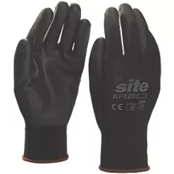 Site 120 PU Palm Dip Gloves Black X Large