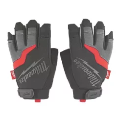 Milwaukee Fingerless Work Gloves Grey/Black Large