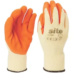 Site 380 Latex Builders Gloves Orange / Yellow X Large