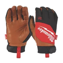 Milwaukee Hybrid Leather Gloves Black/Brown Large
